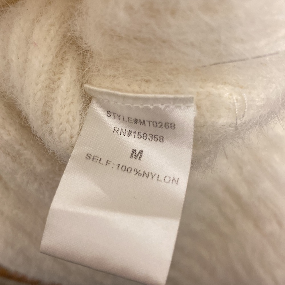 Leche Light Cream Fuzzy Side Slits Sweater - Picture 6 of 6